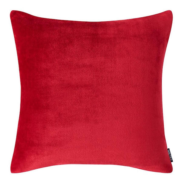 Nautica Ultra Soft Plush Solid 1-Piece Red Microfiber European Sham