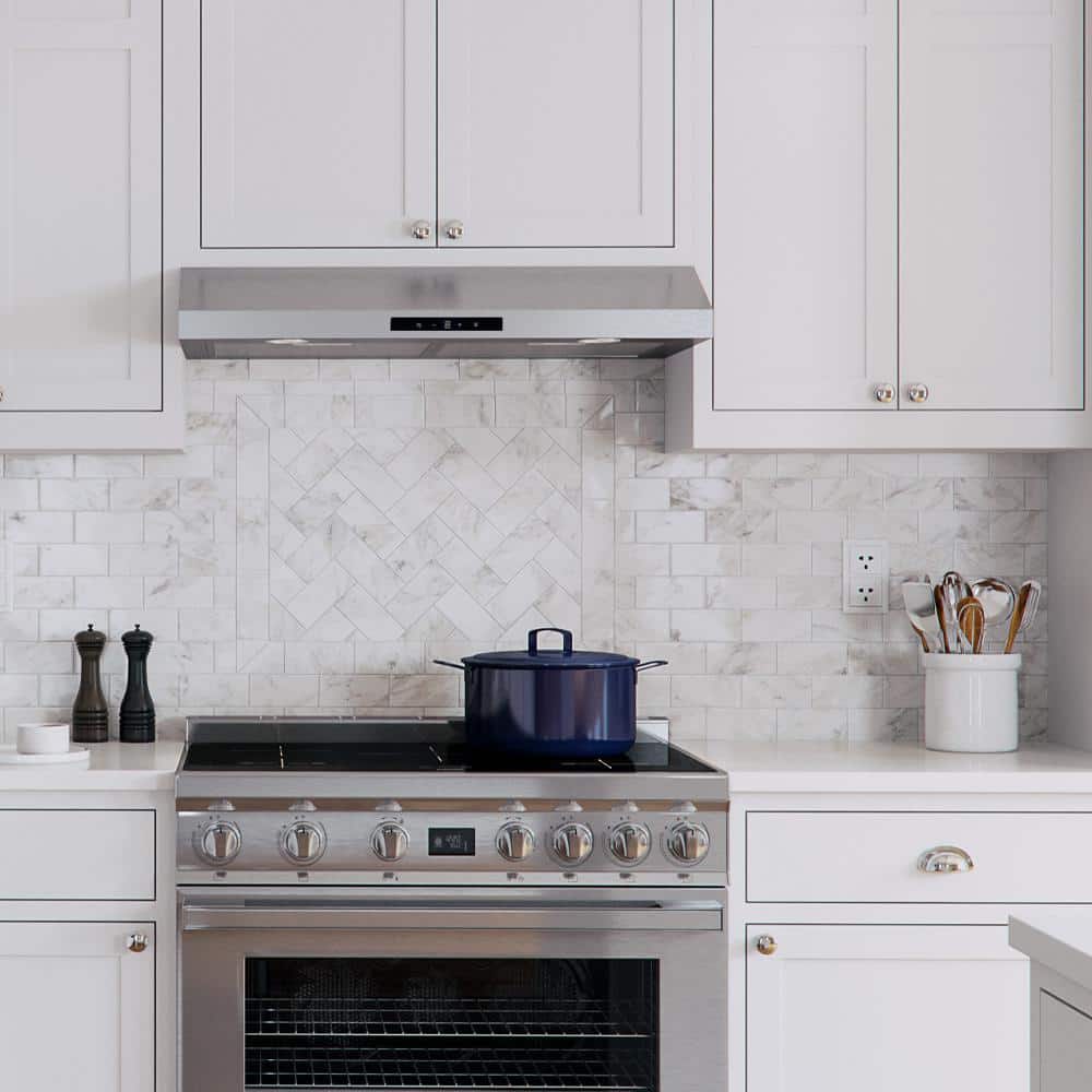 Cavaliere CAVALIERE 30" inch 200 CFM Ducted (Vented) Digital Under Cabinet Range Hood in Stainless Steel
