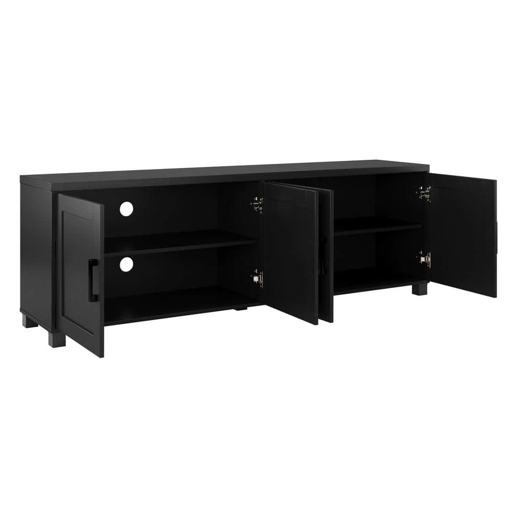 Virlomi Dark Gray 71" TV Stand with Cabinet and Shelves