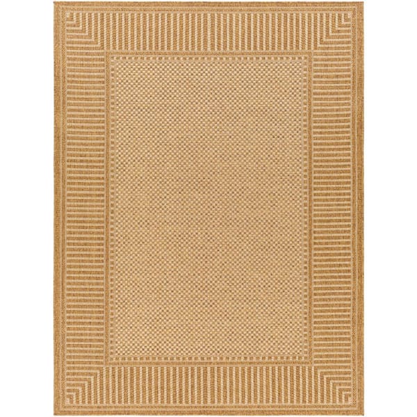 Artistic Weavers Pismo Beach Natural Wheat Border 8 ft. x 8 ft. Square Indoor/Outdoor Area Rug