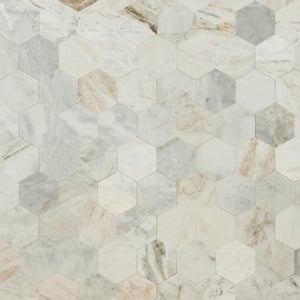 Arabescato Venato 10 in. x 11.6 in. Peel and Stick Marble Mosaic Tile ( 16.2 sq.ft./Case)