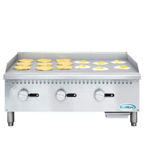 Commercial 36 in. Natural Gas 3-Burner Griddle with 90,000 BTU in Stainless-Steel