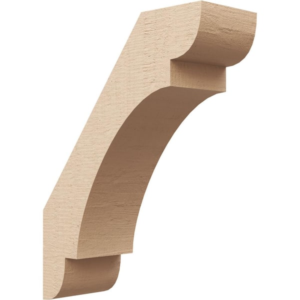 Ekena Millwork 5 in. x 18 in. x 14 in. Olympic Rough Cedar Woodgrain Timberthane Polyurethane Knee Brace, Primed