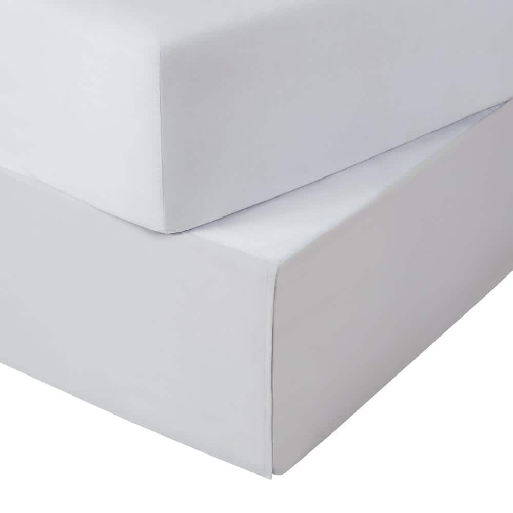 Light Gray Polyester Full Bed Skirt with 13 Inch Drop