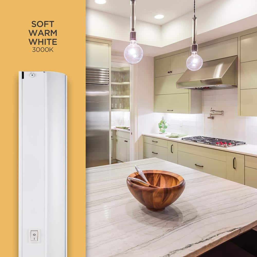 18-Inch White Metal LED Under Cabinet Light Fixture