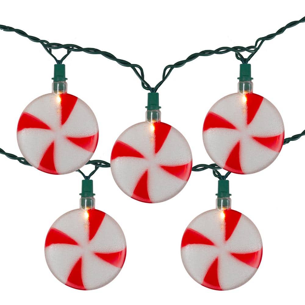 6 ft. 10-Count Constant Incandescent Peppermint Neutral White Lights Christmas Specialty Lights 1-Pack price history on PriceWatchPro