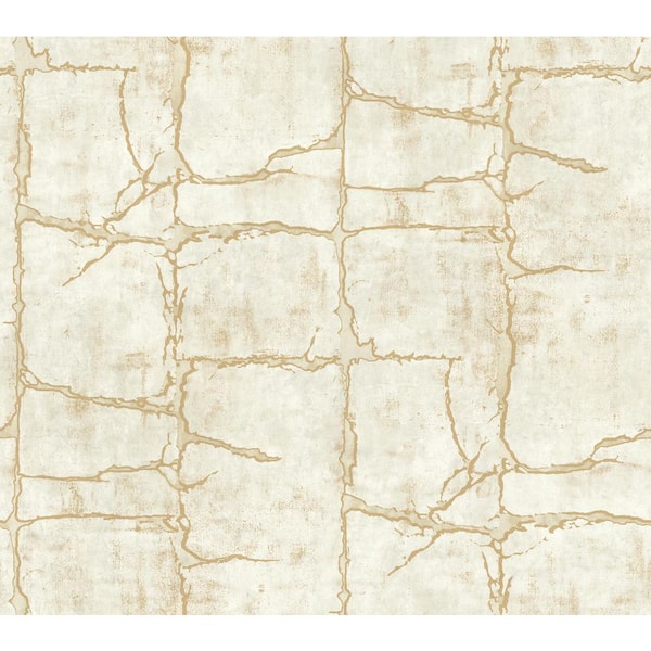 York Wallcoverings White Mojave Gold Non-Pasted Non-Woven Metallic