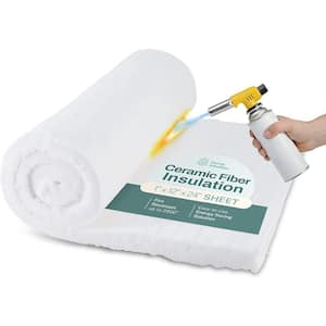 12 in. x 24 in. Ceramic Fiber Insulation Blanket Sheet 1 in. Thick, Fire Rated