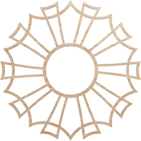 Ekena Millwork 16 in. x 16 in. x 1/4 in. Augustus Wood Fretwork Pierced Ceiling Medallion, Alder