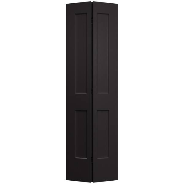 JELD-WEN 24 in. x 80 in. Smooth 2-Panel Black Solid Core Molded Composite Interior Closet Bi-fold Door