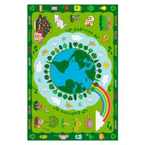 Fun Time Go Green Multi Colored 3 ft. x 5 ft. Area Rug