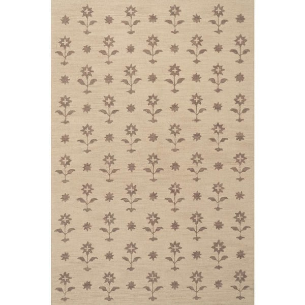 Ella Wool Area Sand 8 ft. x 10 ft. Indoor Area Rug