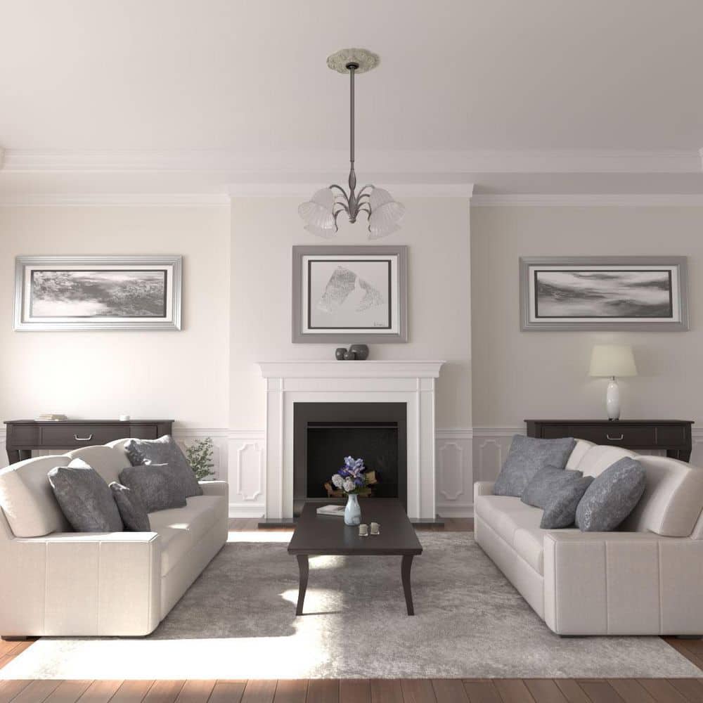 18" Pot of Cream Polyurethane Decorative Ceiling Medallion