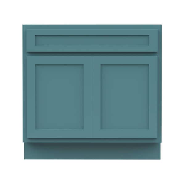 33 in. W x 21 in. D x 32.5 in. H 2-Doors Bath Vanity Cabinet Only in Sea Green (Unassembled)