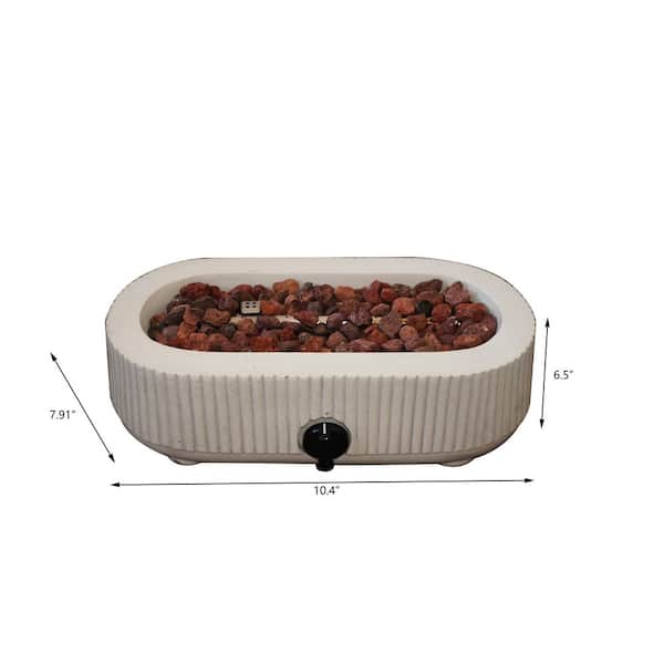 Tahoe 18 in. W 15000 BTU Propane Outdoor Faux Concrete Finish Tabletop Fire Pit