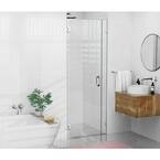 Illume 32.5 in. W x 78 in. H Wall Hinged Frameless Shower Door in Chrome Finish with Clear Glass