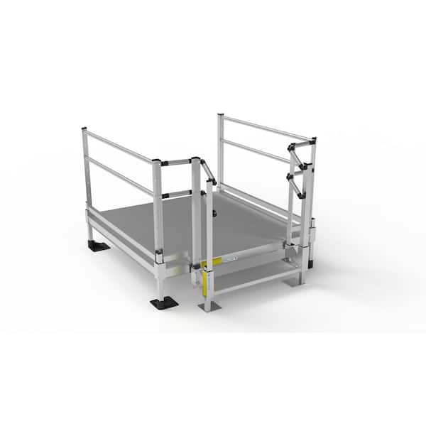 Pathway 3G Aluminum Stair Kit 8 in. to 17-3/8 in. with 5 ft. x 5 ft. Platform
