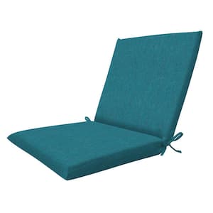 Outdoor Midback Dining Chair Cushion Textured Solid Teal