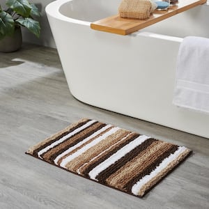 Griffie Collection 20 in. x 32 in. Brown Polyester Rectangle Bath Rug