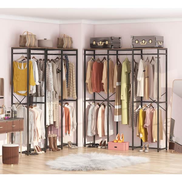 Free-Standing Closet Organizer, Portable Garment Rack with Open
