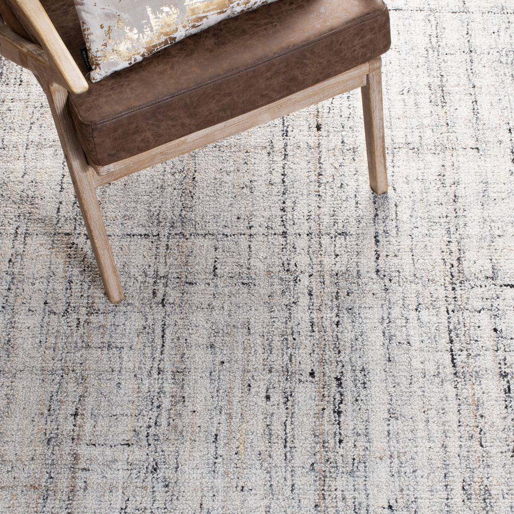 Camel & Black Abstract Hand-Tufted Wool-Blend Runner Rug - 2'6" x 6'