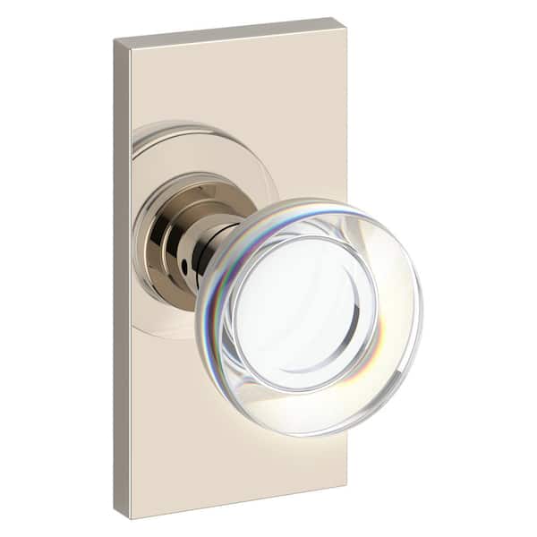 Baldwin Passage Contemporary Crystal Lifetime Polished Nickel Hall/Closet Door Knob with 5 in. Rose