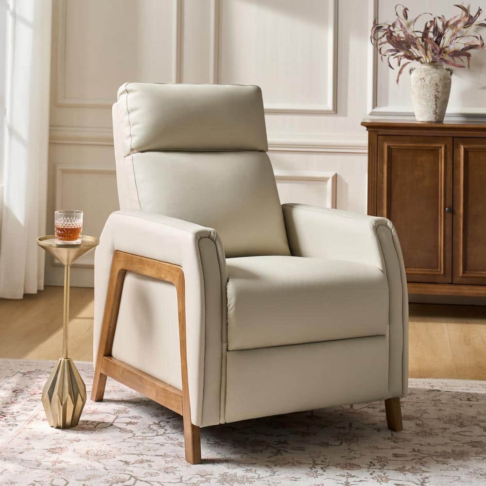 Casica Beige 29 in. Genuine Leather Power Recliner with USB and Type-C Ports price history on PriceWatchPro