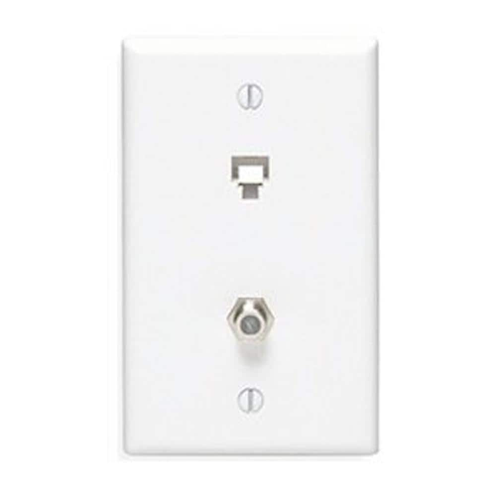 Zenith Flush Mount Ethernet/Coaxial Cable Wall Jack, White VW6ERG6W - The  Home Depot