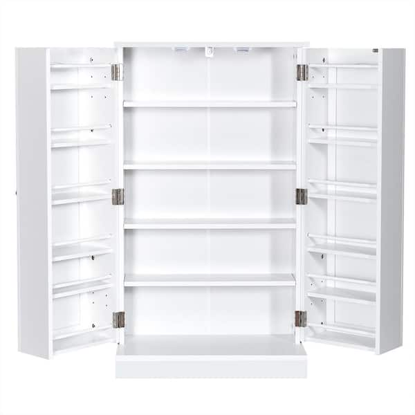 Costway 41 in. White Farmhouse Kitchen Pantry Storage Cabinet with