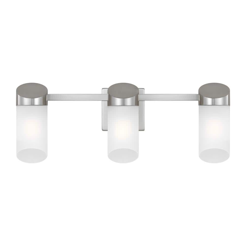 Generation Lighting Silas 24 In 3 Light Brushed Nickel Vanity Light   Brushed Nickel Generation Lighting Vanity Lighting 4000803 962 64 1000 