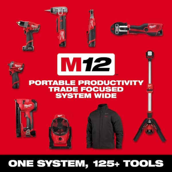 Milwaukee M12 12V Lithium Ion Cordless Drill Driver Impact Driver Combo Kit with Two 1.5Ah Batteries Charger and Bag 2 Tool 2494 22 The Home Depot