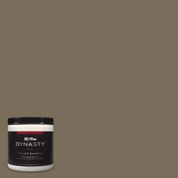 BEHR DYNASTY 8 oz. #730D-6 Coconut Husk Matte Stain-Blocking Interior/Exterior Paint & Primer Sample