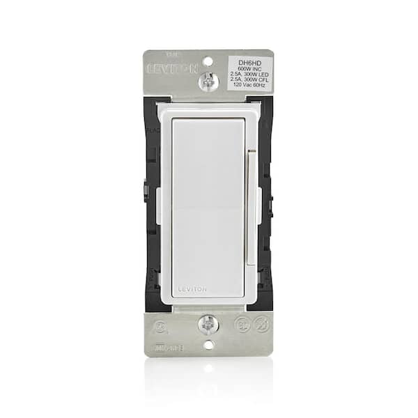 Leviton Decora Smart 600-Watt Single Pole Dimmer Works with Apple Home Kit, White DH6HD-2RW