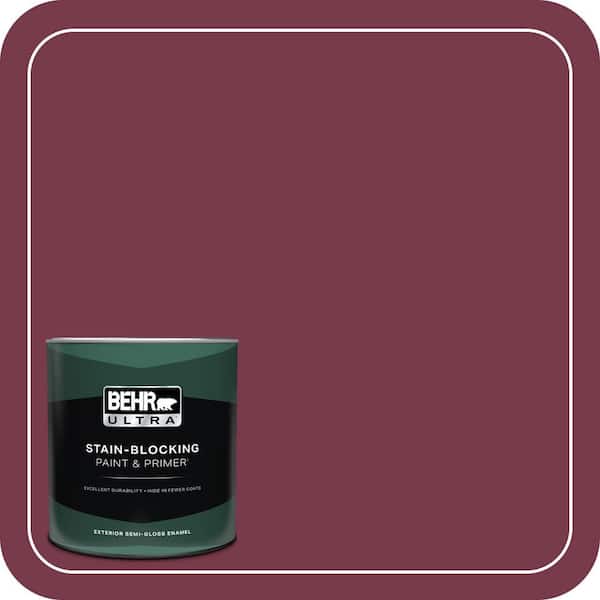 BEHR ULTRA 1 qt. #BIC-51 July Ruby Semi-Gloss Enamel Exterior Paint & Primer