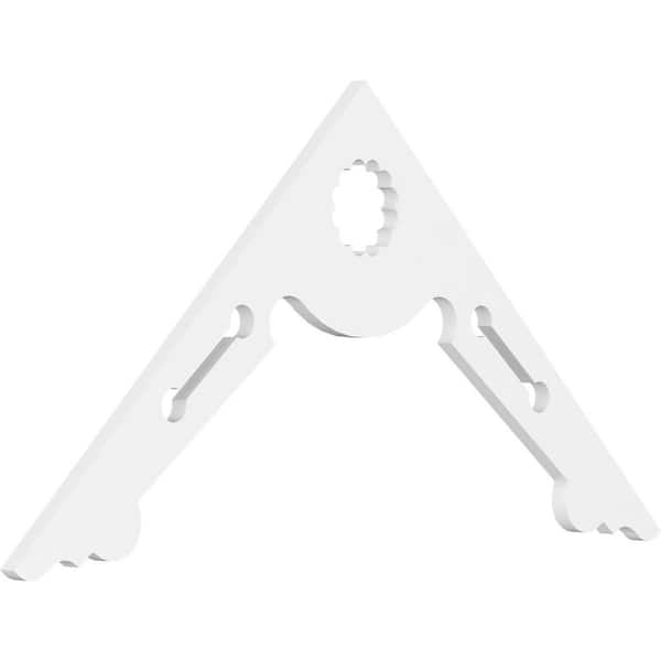Ekena Millwork 1 in. x 48 in. x 24 in. (12/12) Pitch Cena Gable Pediment Architectural Grade PVC Moulding