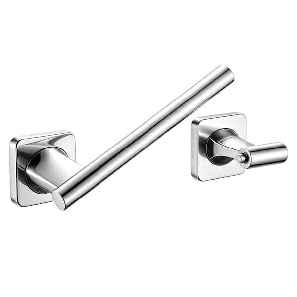 Bathroom Wall-Mount Dual Post Toilet Paper Holder Non-Slip Tissue Roll Holder in Polished Chrome