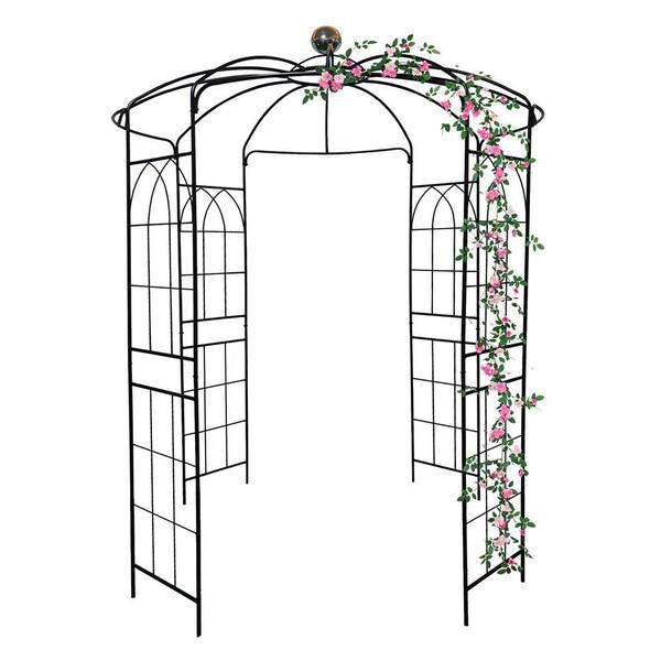 Metal Garden Arbor Gazebo - 9ft High Birdcage Shape For Climbing Plants & Weddings