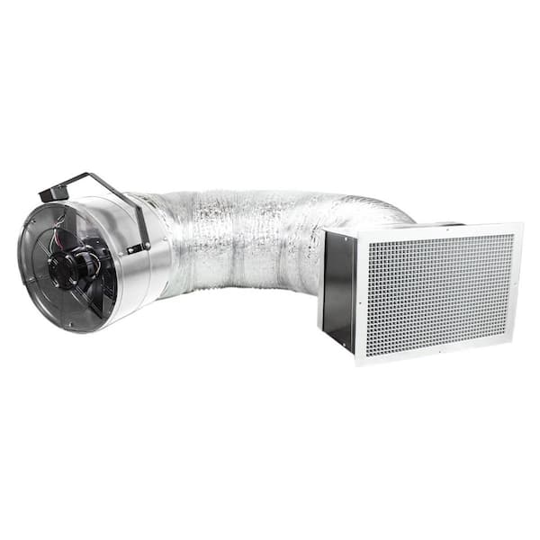 18 in. 2700-CFM Easy Install Galvanized Steel Direct Drive Modern Whole House Fan with White Automatic Shutter and Duct