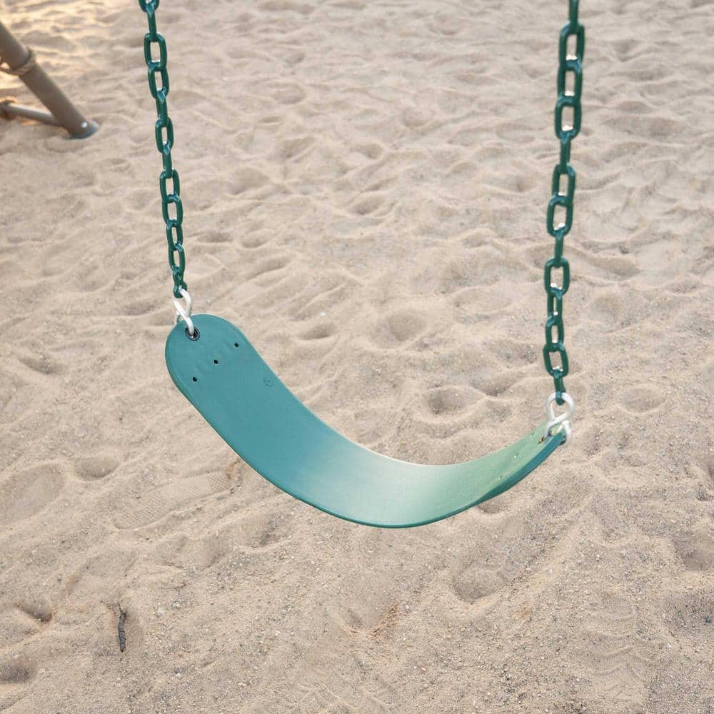 Lifetime Green and Brown Metal Swing Set with Slide and Climbing Wall