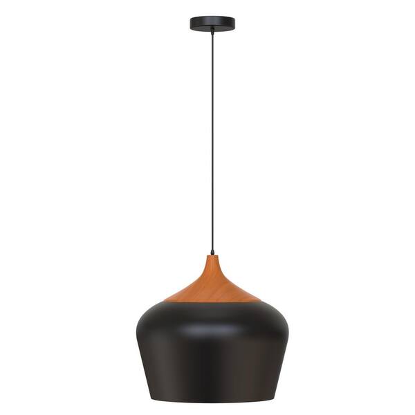 YANSUN 13.39 in. 1-Light Matte Black 