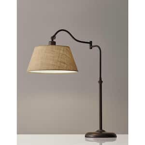 27 in. Black Standard Light Bulb Bedside Table Lamp