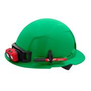 BOLT Green Type 1 Class E Full Brim Non-Vented Hard Hat with 4 Point Ratcheting Suspension