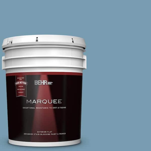 BEHR MARQUEE 5 gal. #UL230-17 Blue Cascade Flat Exterior Paint and Primer in One