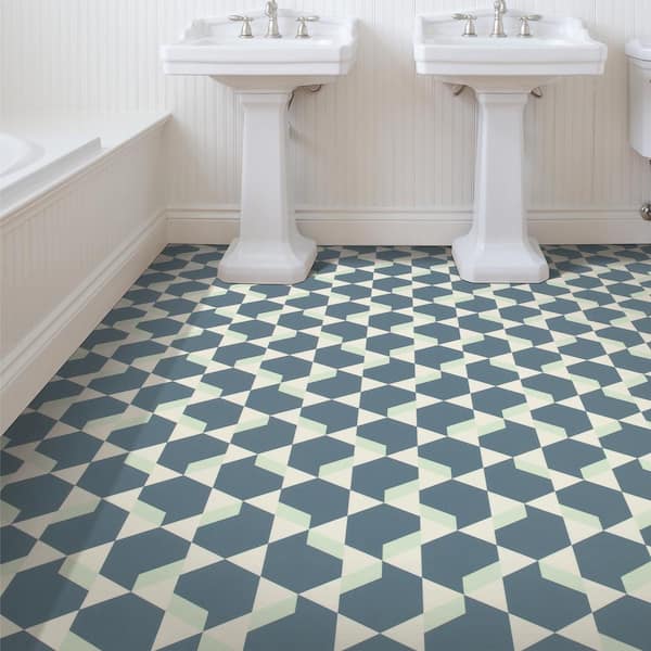 Madison Avenue Green & Grey Residential Vinyl Sheet, Sold by 13.2 ft. Wide x Custom Length