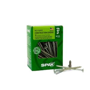 #10 x 3 in. Interior Flat Head Wood Screws Construction Phillips Square Unidrive (72 Each) 1 LB Bit Included