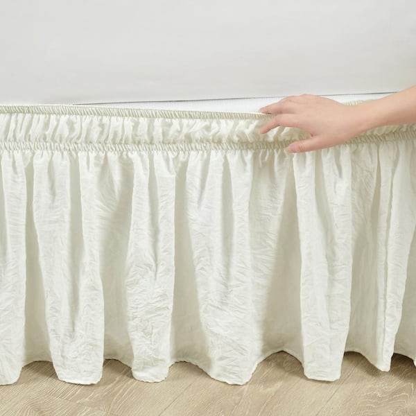 Lush Decor Ruched Ruffle Elastic Easy, Twin Wrap Around Bed Skirt