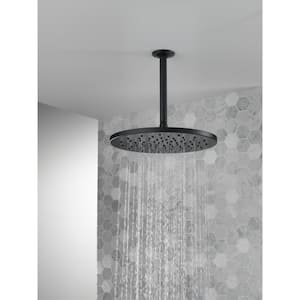 1-Spray Patterns 1.75 GPM 11.75 in. Wall Mount Fixed Shower Head in Matte Black