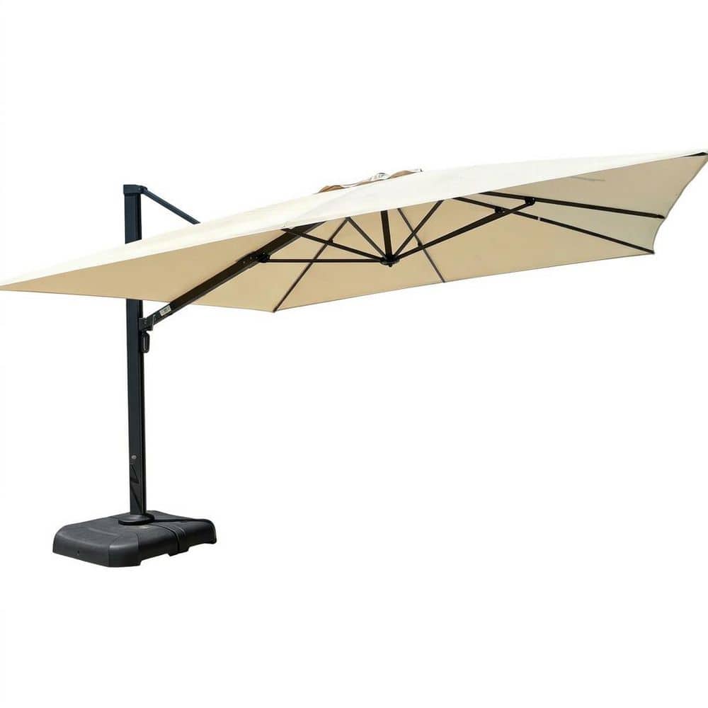 10 ft. Aluminum Cantilever Market Solar Tilt Patio Umbrella in Beige Canopy Color Family, 360° Rotation price history on PriceWatchPro