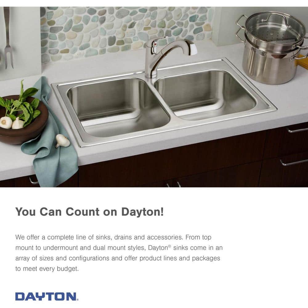 Dayton 25'' Stainless Steel Single Bowl Drop-In Kitchen Sink
