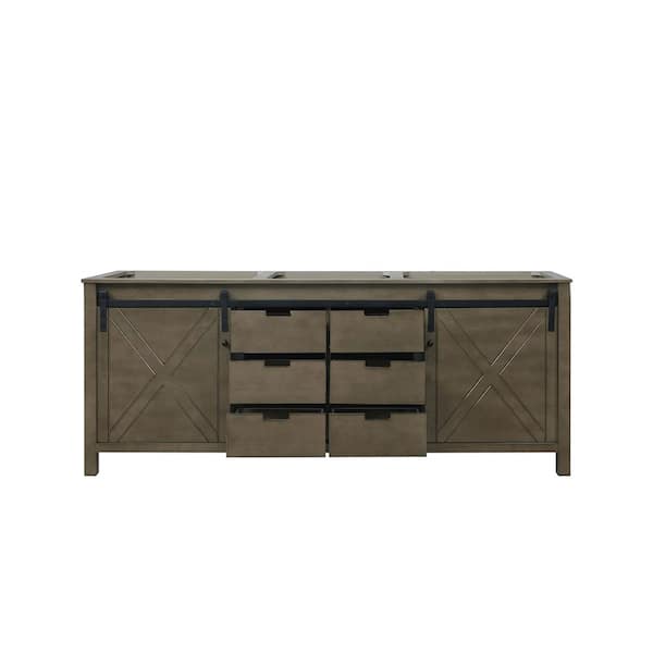 Lexora Marsyas 80 in W x 22 in D Rustic Brown Double Bath Vanity without Top